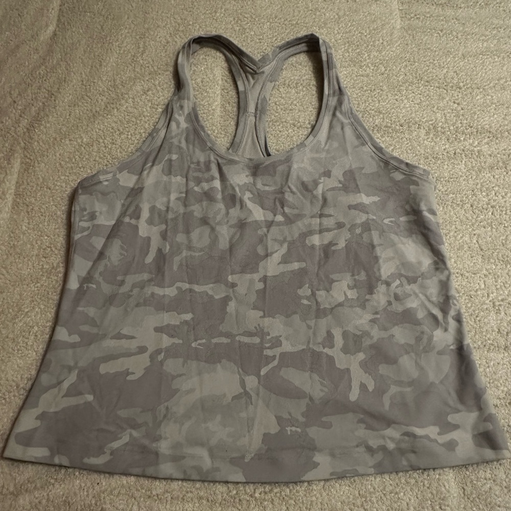 NWOT Lululemon Cool RB Short Tank *Nulu size 18 in Cheetah Camo Antique White